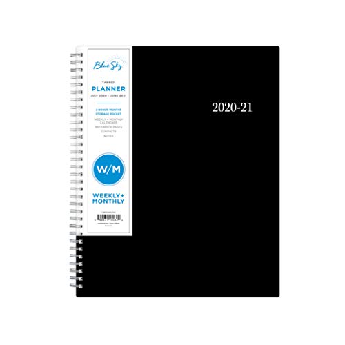 Blue Sky 2020-2021 Academic Year Weekly & Monthly Planner, Flexible Cover, Twin-Wire Binding, 8.5