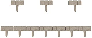 Pure Garden 82-YJ459 Garden Border-Decorative Flower Bed Edging for Landscaping-Stone Trim, 10 Piece Set of Interlocking Outdoor Lawn Stakes (8), Gray