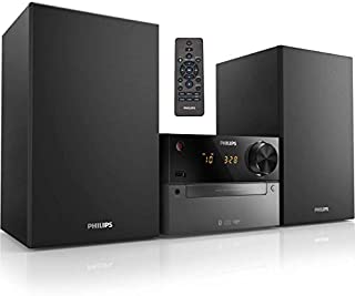 Philips Bluetooth Stereo System for Home with CD Player, Wireless Streaming, MP3, USB, Audio in, FM Radio, 15W, Micro Music Sound System