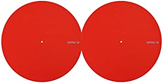 Turntable Lab: Pro Thin Slipmat Record Mats (Technics Style) - Red / Pair