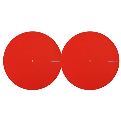 Turntable Lab: Pro Thin Slipmat Record Mats (Technics Style) - Red / Pair