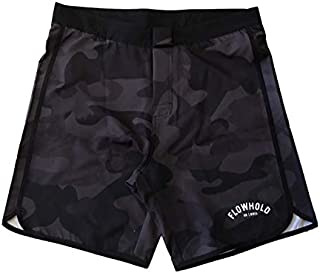 Flowhold MMA Shorts for No Gi BJJ, Grappling, Kickboxing, Crossfit, Jiu Jitsu for Men (Large) Dark Camo