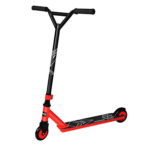 UHINOOS Pro Stunt Scooter, Aluminum Trick Scooter Freestyle Kick Scooter for Teenagers, Beginner (Black&Red)