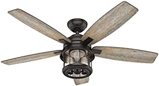 HUNTER 59420 Coral Bay Indoor / Outdoor Ceiling Fan with LED Light and Remote Control, 52