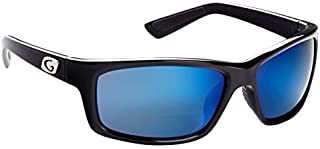 Guideline Eyegear Surface Polarized Bifocal Sunglasses with Deep Six Blue Mirror/Deepwater Grey Lens, Shiny Black Frame (+2.50)