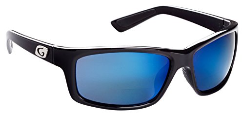 Guideline Eyegear Surface Polarized Bifocal Sunglasses with Deep Six Blue Mirror/Deepwater Grey Lens, Shiny Black Frame (+2.50)