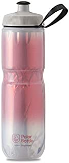 Polar Bottle Sport Insulated Water Bottle - BPA-Free, Sport & Bike Squeeze Bottle with Handle (Fade - Red & Silver, 24 oz)