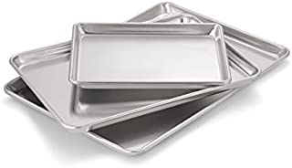 Artisan Professional Classic Aluminum Baking Sheet Pan Set with Quarter, Half, and 2/3-Size Sheets (3603A)