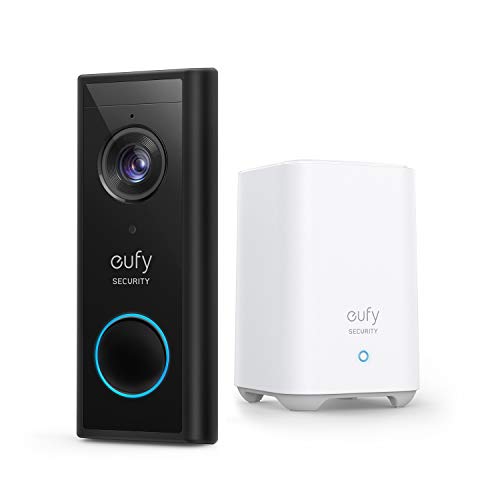 eufy Security, Wireless Video Doorbell (Battery-Powered) with 2K HD, No Monthly Fee, On-Device AI for Human Detection, 2-Way Audio, Simple Self-Installation