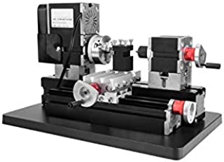 Mini Lathe,Lathe Tool Kit,Lathe with Powerful Motor 12000Rpm,Hss Turning Tool, Belt Protection Cover,60W Power Metal Machine