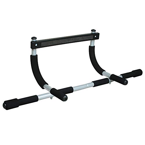 SanQing Pullup Bar,Multi-Grip Chin-Up/Pull-Up Bar,Iron Gym Total Upper Body Workout Bar, Heavy Duty Doorway Trainer for Home Gym,Black