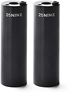 25NINE Anodized Aluminum BMX Bike Pegs  Black