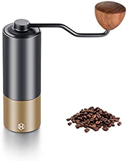 Coffee Grinder, HEIHOX Manual Hand Coffee Burr Mill Grinder with Adjustable Setting, Whole Beans Conical Burr Mill for Pour over French Press Espresso Turkish or Cold Brew, Stainless Steel Burr Grinder, Travel or Camping