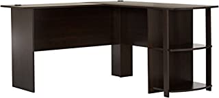 Dakota L-Shaped Desk with Bookshelves, Espresso