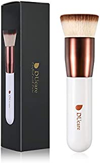 DUcare Kabuki Foundation Brush Makeup Brushes Synthetic Buffing Stippling Professional Liquid Blending Mineral Powder Makeup Tools (Rose Golden and White)