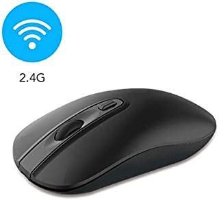 Wireless Computer Mouse, Cimetech 2.4G Slim Cordless Mouse Less Noise for Laptop Ergonomic Optical with Nano Receiver USB Mouse for Laptop, Deskbtop, MacBook (BAT Black)