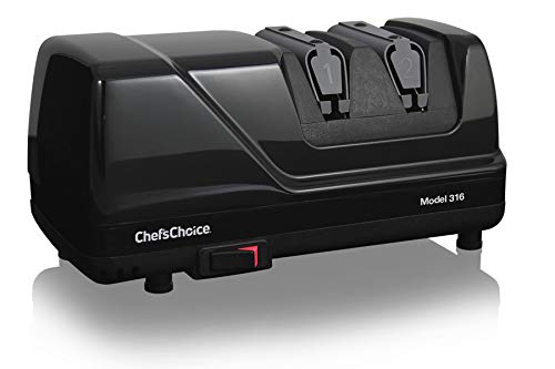 Chef'sChoice 316 Diamond Hone Knife Sharpener for 15-Degree Knives with Precision Guides to Sharpen Straight and Fine Edge Knives, 2-Stage, Black