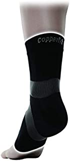 Copper Fit CFPROAK Pro Series Performance Compression Ankle Sleeve, Black with Copper Trim, Large