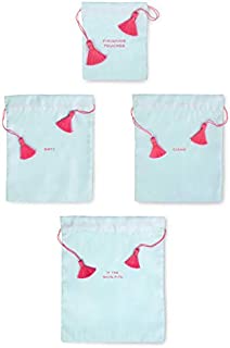 Kate Spade New York Travel Organizer Bag Set of 4, Assorted Sizes, If The Shoe Fits (Mint)