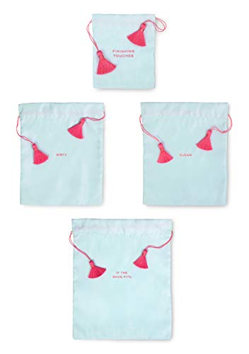 Kate Spade New York Travel Organizer Bag Set of 4, Assorted Sizes, If The Shoe Fits (Mint)