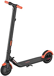 Segway Ninebot ES1L Electric Kick Scooter, Lightweight and Foldable, Upgraded Motor and Battery Pack, 8-inch Inner-Support Hollow Tires, Dark Grey & Orange