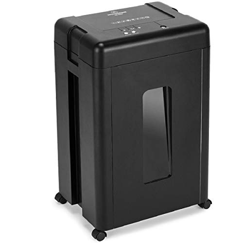 WOLVERINE 15-Sheet Super Micro Cut High Security Level P-5 Heavy Duty Paper/CD/Card Shredder for Home Office, Ultra Quiet by Manganese-Steel Cutter and 8 Gallons Pullout Waste Bin SD9520 (Black ETL)