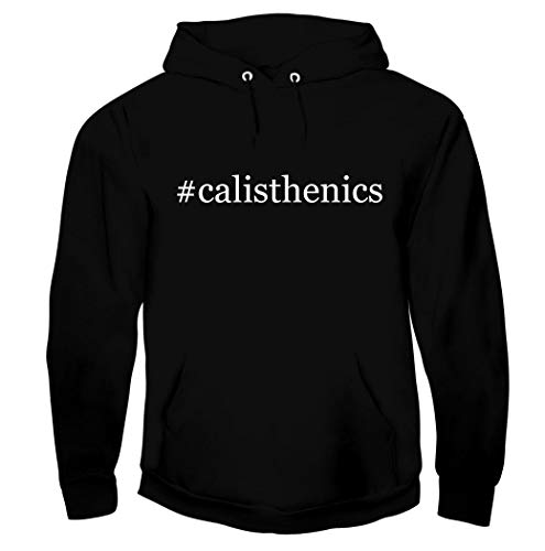 #calisthenics - Men's Hashtag Soft Graphic Hoodie Sweatshirt, Black, Large