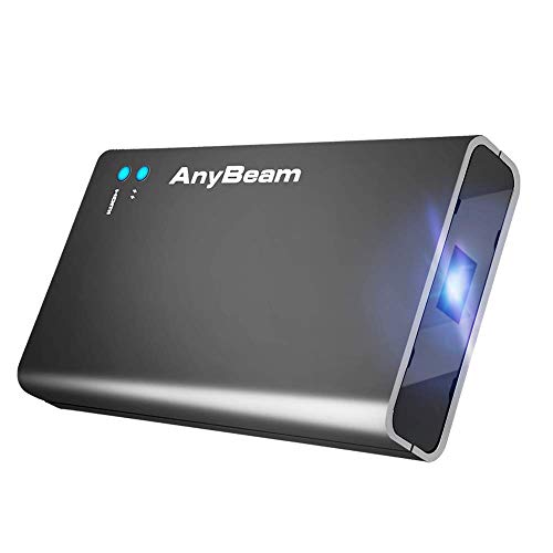 AnyBeam Pico Mini Portable Pocket Projector, Focus-Free, Laser Scanning, Lightweight, Compatible with iPhone, iPad, Android, Laptop, Tablet, PC, Gaming Console, for Party, Home and Sport Watching