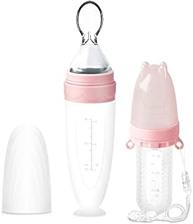 Termichy Baby Food Feeder Set, Silicone Pacifier Feeder and Squeeze Spoon Feeder for Infant Food Dispensing and Feeding