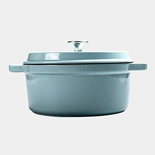 LIUSHI Cast Iron Pot - Dutch Oven - Enamelled Casserole, Universal Cooker, Available in Three Colors and Sizes-B_Capacity 4,8L