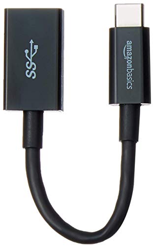 AmazonBasics USB Type-C to USB 3.1 Gen1 Female Adapter Cable - Black