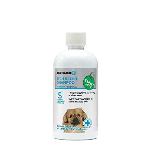 GNC Pets Medicated Itch Relief Shampoo for Dogs, 17 Ounces - Eucalyptus Scent | Shampoo for Dogs with Itchy Skin to Relieve Discomfort and Soothe Sensitive Skin