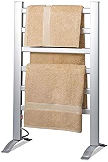 Knox Gear Aluminum Towel Warmer Rack - Freestanding and Wall Mountable - 6 Bar Electric Warm Bath Towel Heater