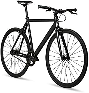 6KU Aluminum Fixed Gear Single-Speed Fixie Urban Track Bike, Shadow Black, 52cm/S