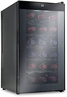 Ivation 18 Bottle Thermoelectric Red And White Wine Cooler/Chiller Counter Top Wine Cellar with Digital Temperature Display, Freestanding Refrigerator Smoked Glass Door Quiet Operation Fridge