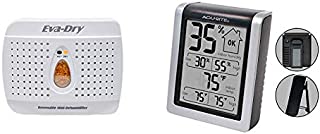 Eva Dry Wireless Mini Dehumidifier. Moisture Absorber for Small Spaces & Portable & AcuRite 00613 Digital Hygrometer & Indoor Thermometer Pre-Calibrated Humidity Gauge, 3