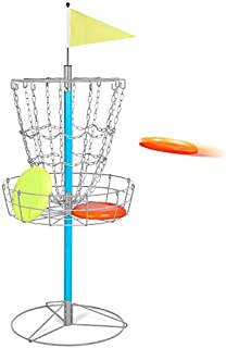 Yaheetech Portable Disc Golf Basket - Lightweight Double Chains Portable Practice Target Steel Hole Disc Golf Goals Catcher