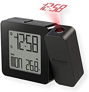 Oregon Scientific RM338PA_BK Model RM338 PROJI Projection Atomic Alarm Clock, Indoor Temperature, Calendar Alarm, Snooze Functions, Dual Alarm, Black