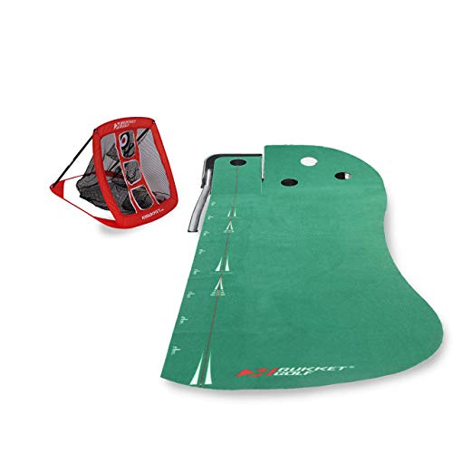 Rukket Golf 2-in1 Putting Green & Pop-Up Golf Chipping Net Bundle