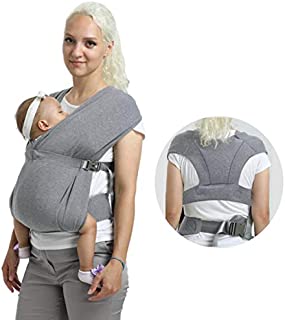 Vrbabies Ergonomic Baby Carrier for Newborns to Toddlers, Skin-Friendly and Soft Front Baby Carrier Wrap, Easy Breastfeeding, Lightweight and Breathable, Perfect Baby Shower Gifts (Light Grey)