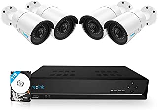 Reolink 8CH 5MP PoE Home Security Camera System, 4pcs Wired 5MP Outdoor PoE IP Cameras, 8MP/4K 8-Channel NVR with 2TB HDD for 24/7 Recording, RLK8-410B4-5MP