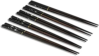 Chopsticks, Chopsticks Reusable, AOOSY 5 Pairs Japanese Natural Wooden Utensils Chop Stick for Sushi Cooking Noodles Rice Camping Travel Hair Adult Kids Chopstick Set with Boxes Value Gift Dishwasher