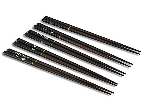 Chopsticks, Chopsticks Reusable, AOOSY 5 Pairs Japanese Natural Wooden Utensils Chop Stick for Sushi Cooking Noodles Rice Camping Travel Hair Adult Kids Chopstick Set with Boxes Value Gift Dishwasher