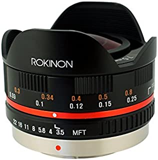 Rokinon FE75MFT-B 7.5mm F3.5 UMC Fisheye Lens for Micro Four Thirds (Olympus PEN and Panasonic), Black