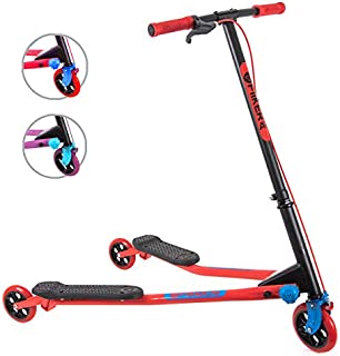 Yvolution Y Fliker Air A3 Kids Drifting Scooter | Swing Scooter for Boys and Girls Age 7+ Years (Red), Medium