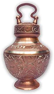 Best Friend Services Elinora Pet Urn for Dogs and Cat Ashes, Hand Carved Brass Pet Cremation Urns (Brilliant Copper, Large)