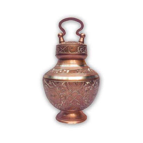 Best Friend Services Elinora Pet Urn for Dogs and Cat Ashes, Hand Carved Brass Pet Cremation Urns (Brilliant Copper, Large)