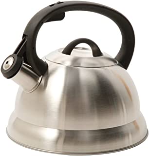 Mr. Coffee Flintshire Stainless Steel Whistling Tea Kettle, 1.75-Quart, Brushed Satin