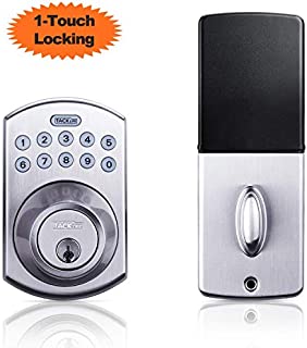 Keyless Entry Door Lock, TACKLIFE Electronic Keypad Lock with 1-Touch Motorized Locking, Auto Locking in Satin Nickel