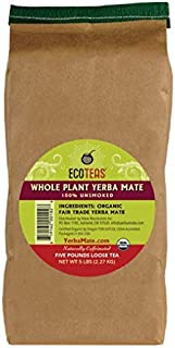 ECOTEAS Organic Yerba Mate Loose Tea Traditional Cut, 5 Pounds